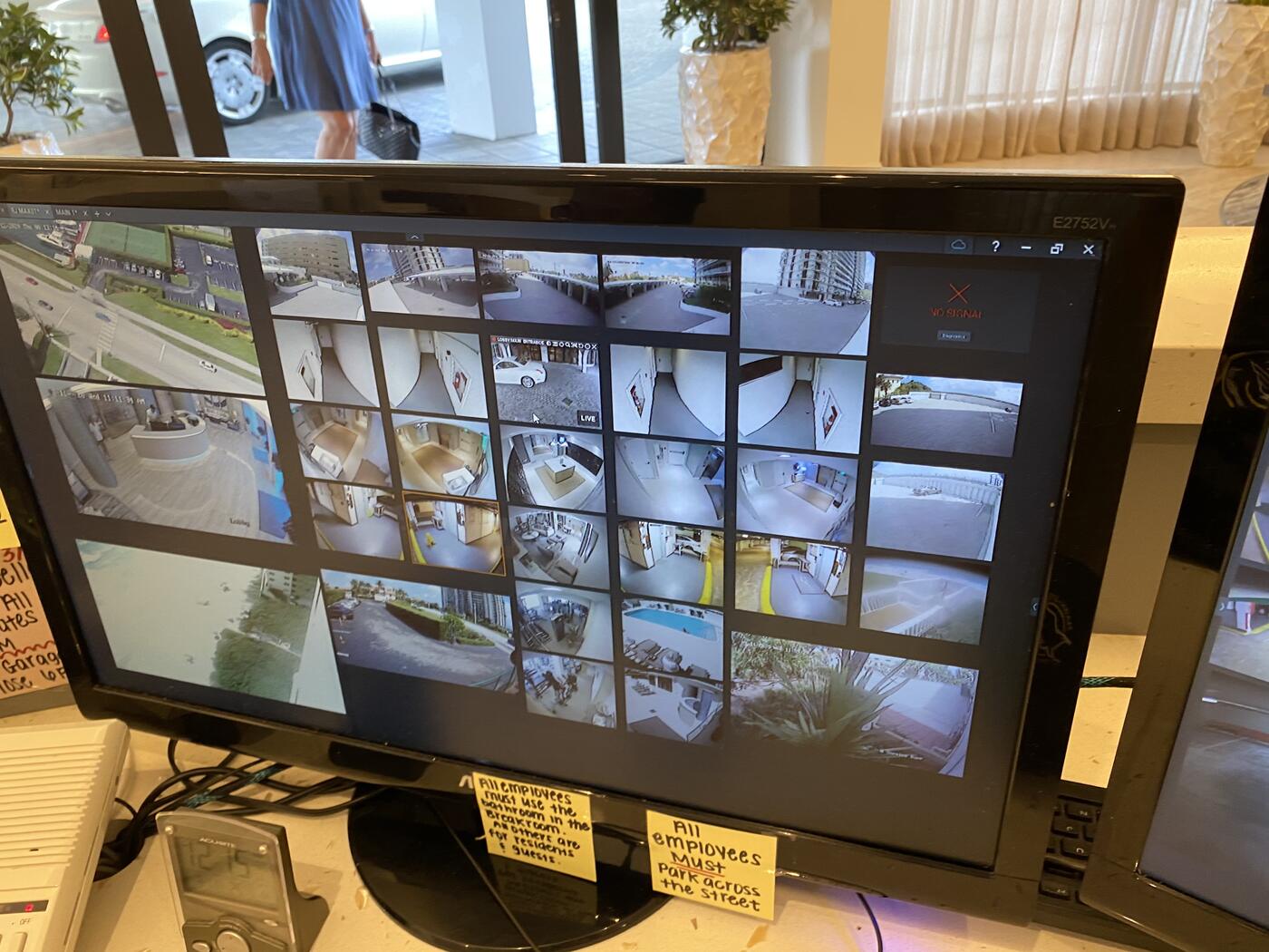 Surveillance camera system with live monitoring